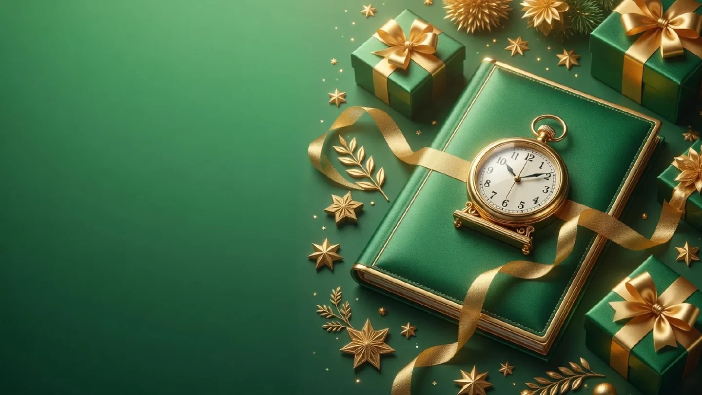 Calm green-and-gold illustration of inactive account related objects.