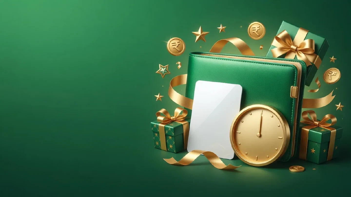 Calm green-and-gold illustration of withdrawal pending related objects.
