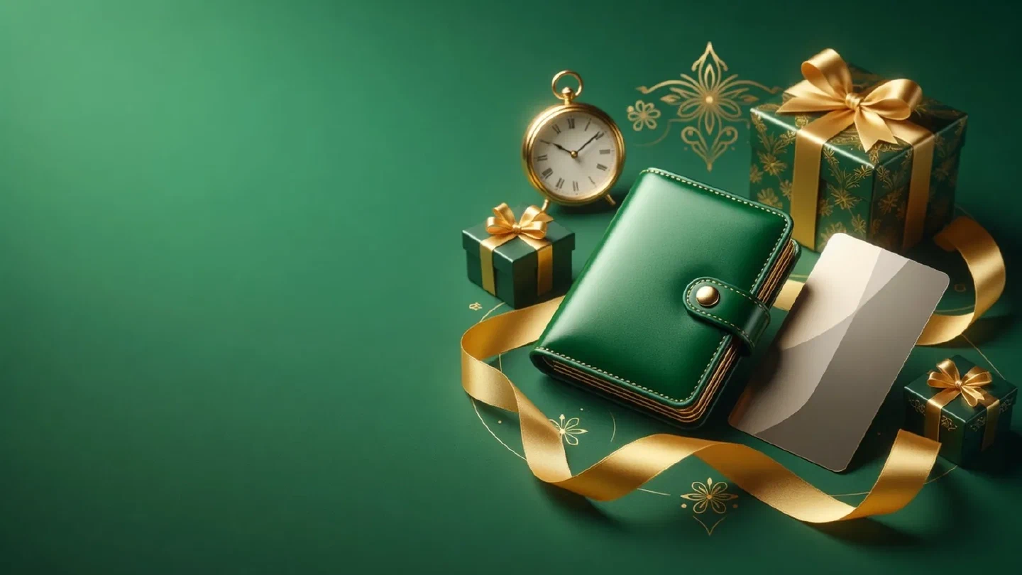 Calm green-and-gold illustration of withdrawal related objects.